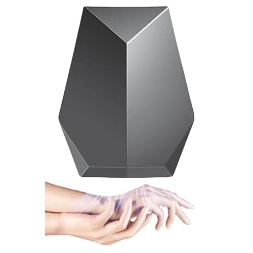 GMDQ 1600W Powerful Hand Dryer, Wall-Mounted Quiet Bathroom Dryer with No-Drill Installation, Compact Automatic Sensor Dryer for Home, Kitchen, Hotel(Black and White) (Black)