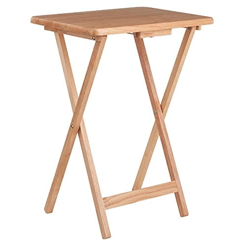 Winsome Alex Set of 2 Foldable Snack Tables, Easy to Store Small Portable Fold Up Table Set for Kitchen, Living Room TV Dining, Crafts, Puzzles, Work From Home 9