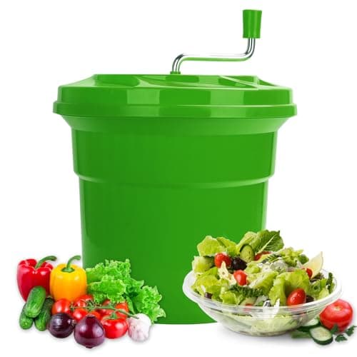 Wutfly 5 Gallon Commercial Salad Spinner and Dryer, Large Manual Vegetable Washer & Greens Dryer with Drain Tube, Heavy-Duty & FDA Listed for Restaurant, Home, Farm Use