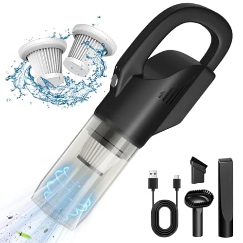 HOLOGO Handheld Vacuum Cordless with Strong Suction, Portable Hand Held Vac with 2 Filters, Mini Small Lightweight Rechargeable Cleaner for Car, Pet Hair, Home, Office