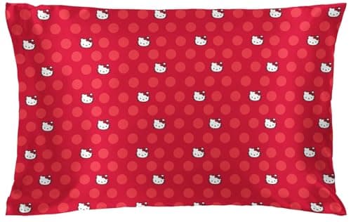 Jay Franco Satin Pillowcase - Standard Size 20x30 Inch Silky Soft Premium Pillow Cover, Red - Hello Kitty