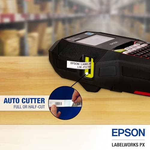 LABELWORKS Epson LW-PX700PCD Industrial Label Maker Kit and 203 Heat Shrink Tube AWG 16-22, 1/8" (3MM) Wide, 8 ft (98") Bundle 5