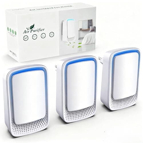Air Ionizers for Home (3 Pack), Negative Ion Generator, Quiet Air Freshener for Bedroom, Office, Kitchen, Portable Air Filter Odor, Smoke Dust, Pets, Eliminator, Mini Air Cleaner