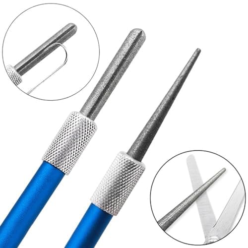 Wolfride 2Pcs Serrated Knife Sharpener, Retractable Diamond Sharpening Rod Multifunctional Knife Sharpening Tool for Outdoor Kitchen Fishing Hunting 7