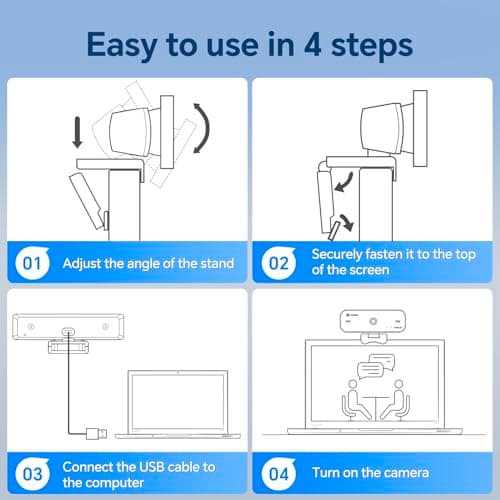 N newline 4K Webcam for PC, 4K UHD USB Webcam with Microphone, New Upgraded Auto Focus, Low Distortion, Privacy Cover, PC Camera for Zoom, Skype, Teams, Laptop, Conferencing, Calling, NewEye 60s 7