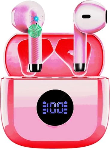 Jxrev Wireless Earbuds, Bluetooth Earbuds HiFi Bass, Bluetooth Headphones in Ear Noise Cancelling Mic, IP7 Waterproof Earphones, USB C Mini Charging Case Ear Buds for Android iOS