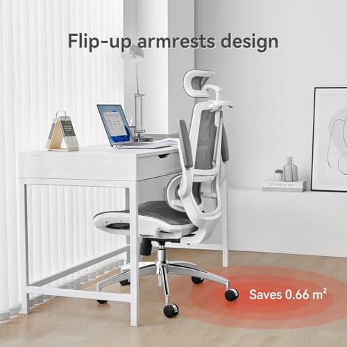SIHOO M59AS Ergonomic Office Chair, Desk Chair with 3D Flip-up Armrests, Computer Chair with Dual Back Design and Adaptive Dynamic Lumbar Support 8