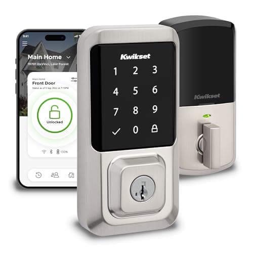 Kwikset Halo Wi-Fi Smart Lock, Keyless Entry Door Deadbolt, Geofence Auto-Unlock, Grade AAA Certified, No Hub Required Easy Install, Satin Nickel Lifetime Finish Warranty, Touchscreen