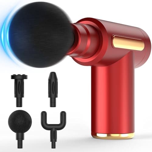Brantefa Massage Gun, Small Travel Tool, Massage Gun Deep Tissue,Percussion Handheld Portable Muscle Massager Tool for Full Body Pain Relief, Ideal Gifts for Men, Women(Red)