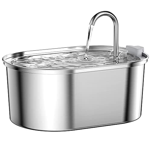 Cat Water Fountain Stainless Steel: 108oz/3,2L Pet Water Fountain - Water Fountain for Cats Inside with Quiet Pump - Dishwasher Safe Cat Fountains - Suitable for a Variety of Pets - SOOFPET