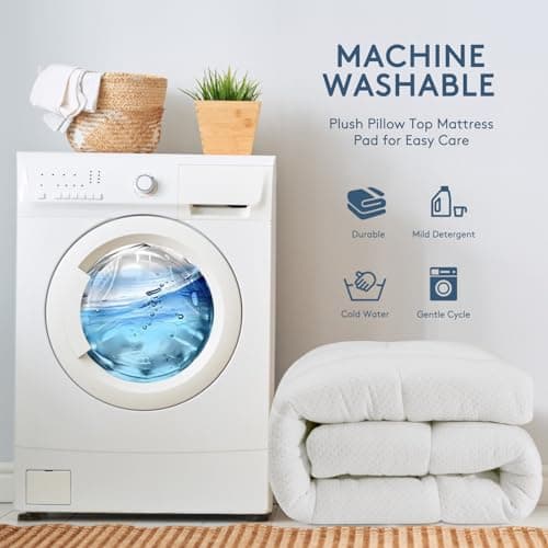 MASVIS Dual Layer 4 Inch Memory Foam Mattress Topper Queen Size, Breathable & Medium Support, 2 Inch Cooling Gel Memory Foam & 2 Inch Pillow Top Mattress Pad Cover for Back Pain 7