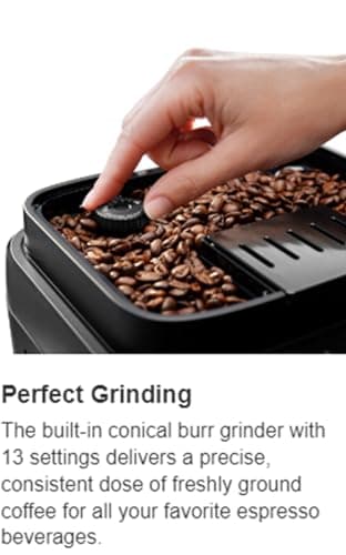 De'Longhi De'Longhi Magnifica Evo Automatic Espresso & Cappuccino Machine with Latte Crema System, 9.45 in. x 17.32 in. x 14.17 in., Chrome 8