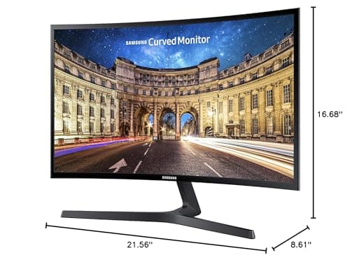 SAMSUNG 23.5” CF396 Curved Computer Monitor, AMD FreeSync for Advanced Gaming, 4ms Response Time, Wide Viewing Angle, Ultra Slim Design, LC24F396FHNXZA, Black 8