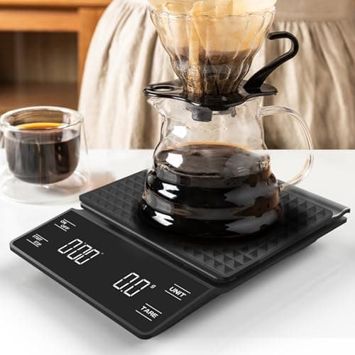 NKOVE Digital Coffee Scale with Timer 3kg/0.1g High Precision Espresso Scale Tare Function for Pour Over Maker Brew 8