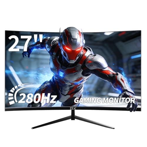 ZZA Monitor 27 inch 280Hz|240Hz,Monitor Gaming FHD 1080P, 1800R VA Screen, Curve Computer Monitor 100% sRGB, 4000:1 Contrast, HDR, FreeSync,1Ms, Low Blue Light, HDMI DP Ports, DP Cable Incl 8