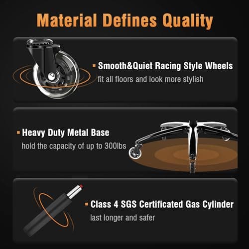 EZAKI High Back Office Chair-Flip-up Arms Executive Computer Desk Chair, Built-in Lumbar Support Thick Padded Adjustable Rock Tension Ergonomic Design for Back Pain 8