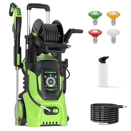 Electric Pressure Washer 4000 PSI 3.2 GPM Power Washer Touch Screen Adjustable Pressure 4 Different Pressure Nozzle Tips Foam Cannon Include Surface Cleaner