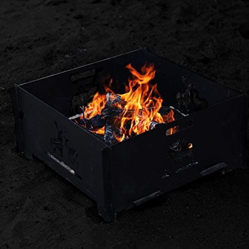 Portable Plug Fire Pit, 15.8 Inch Collapsible Firepits for Outside Wood Burning, Folding Outdoor Indoor Accessories for BBQ Camping Travel or Picnic, Foldable Fire Pits Bonfire of Backyard Patio 5