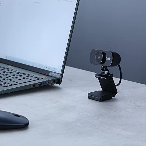 acer Full HD USB Streaming 2MP Webcam | 1080P HD | 360° Rotation | Digital Microphone | Plug & Play for Desktop or Laptop PC | Stream for Zoom, Skype, Facetime, YouTube | Conference Calls & MS Teams 2