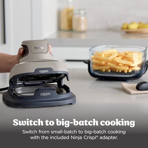 Ninja Crispi 4-in-1 Glass Air Fryer | 450°F | Non-Toxic | 4QT & 6-Cup Glass Containers w/Lids | Microwave, Freezer, Dishwasher Safe | Max Crisp, Air Fry, Bake, Recrisp | Stone | FN101ST 14