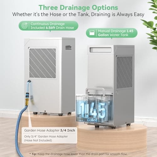 4800 Sq.Ft Energy Star Most Efficient 2024 Dehumidifier,DECIUU Max 100 Pint (Standard 70 Pint) Dehumidifier for Basement with Drain Hose,Intelligent Humidity Control for Home Bathroom Garage Bedroom 6
