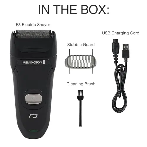 Remington F3 Style Series Foil Shaver for Men, Flexing Blades for Close and Comfortable Shave, Cordless Electric Rechargeable Razor. 7