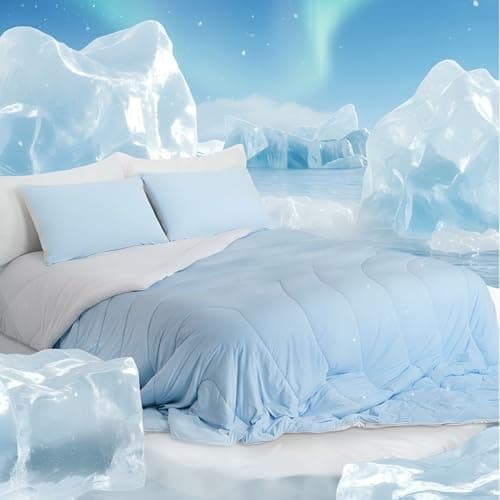 dennylife Cooling Comforter King Size, Double-Sided Cool Touch Cooling Blanket for Hot Sleepers, Q-Max 0.4 Summer Breathable Cooling Quilt, Oeko-TEX Certified, CS-KN1-BL
