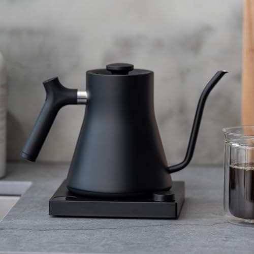 Fellow Stagg EKG Electric Gooseneck Kettle - Pour-Over Coffee and Tea Kettle - Stainless Steel Water Boiler - Quick Heating for Boiling Water - Matte Black 8