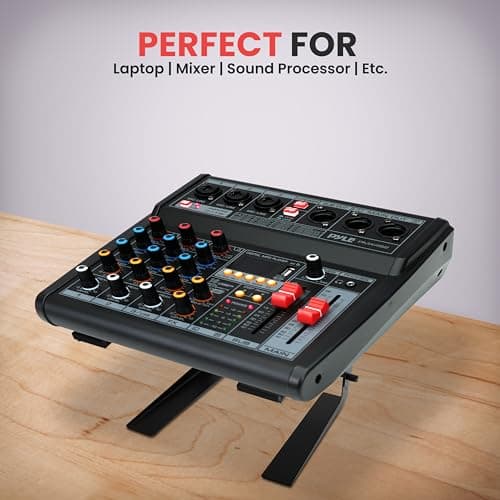 Pyle Portable Adjustable Laptop Stand - Anti-Slip Standing Table Monitor or Computer Desk Workstation Riser with Level Height Alignment for DJ, PC, Gaming, Home or Office 5