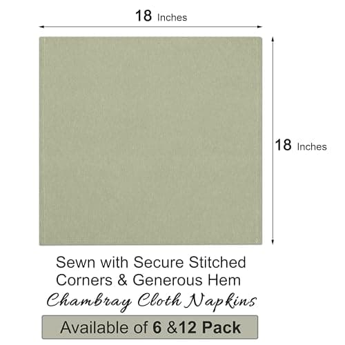 Ruvanti Cloth Napkins Set of 12, 18x18 Reusable Napkins Cloth Washable, Soft & Durable Table Napkin, Poly Cotton Fabric Dinner Napkins for Parties, Christmas, Thanksgiving, Weddings - Olive Branch 8