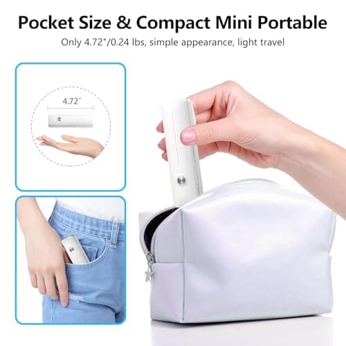 yAyusi Extendable Mini Selfie Stick for iPhone, Pocket Size Portable Selfie Stick with Remote, Compact Phone Selfie Sticks with Phone Holder for Content Creation/Vlog/Video Record/Live Stream (White) 2