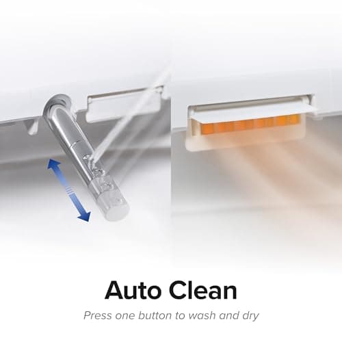 SmartBidet® SB-2400 Advanced Electric Smart Bidet™ Slim Profile Seat in Round White with Remote Control, LED Night Light, Stainless Steel Nozzle, Heated Seat, Warm Dryer 4