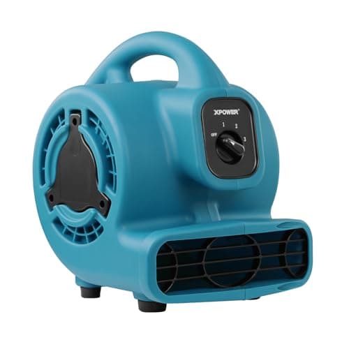 XPOWER P-80 Mini Utility 600 CFM Centrifugal Air Mover, Floor Fan, Blower, Stackable, for Drying,Cooling, Ventilating, Home Use Water Damage Restoration, Workshop, Plumbing