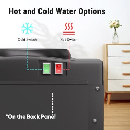 PUREPLUS Top Loading Countertop Water Dispenser, 3 or 5 Gallon Water Cooler, 3-Temperature Settings for Hot & Cold, Room Temperature Water, Removable Drip Tray, Compact for Home, Office, Dorm & RV Use 5