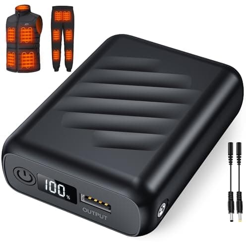 Sevdiea 7.4V 20000mAh Heated Vest Battery Pack Compatible with ORORO, Battery Pack for Heated Vest with LED, Rechargeable Power Bank for Weamest, for XINSONYUELL, for TODWARM, for Vestego
