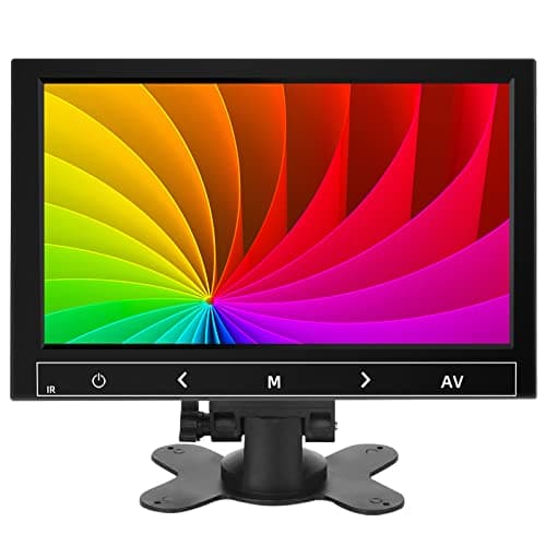 AISHICHEN 7 Inch Small Monitor, Raspberry Pi Screen Built-in Speakers, Mini Display 1024 x 600, 60 Hz, 5ms, IPS Screen Display w/Remote Control, HDMI VGA AV BNC Input, Computer PC Monitor