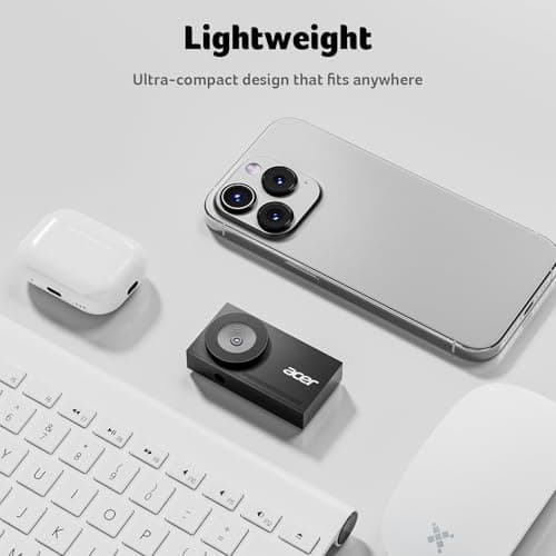 acer 4K Webcam for PC/Mac with All-Metal Unibody Sculpted, Sony 1/2" Sensor, PDAF, 2 Noise Reduction Mics, Privacy Cover, Lightweight, Fast Cooling, Streaming Camera for Live Meeting Commerce Gaming 9