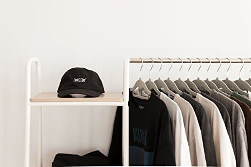 IRIS USA Clothes Rack for Hanging Clothes with 4 Wood Shelves, Freestanding Clothing Rack, Easy to Assemble Garment Rack, Metal, Sturdy Design, Multipurpose, Small Space Storage Solution, White 6