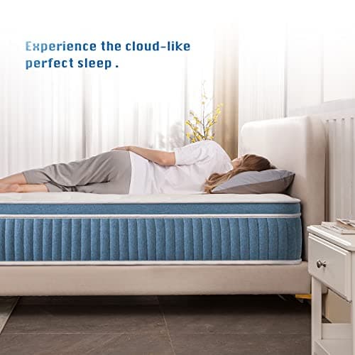 Rimensy Queen Mattress, 12 Inch Hybrid Mattress in a Box, Gel Memory Foam Mattress, Individually Wrapped Pocket Coils Innerspring Mattress, Support & Pressure Relief, Medium Firm Feel, 60"*80"*12" 5