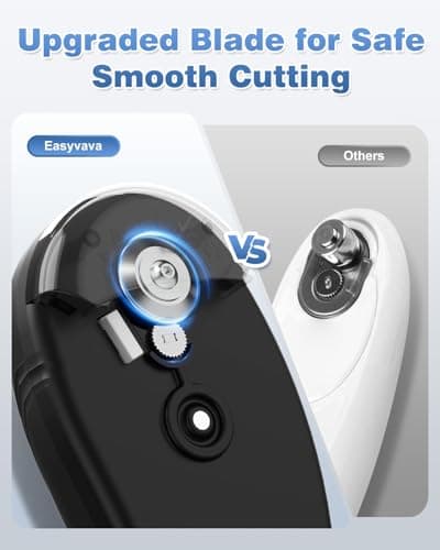 EASYVAVA Electric Can Opener - Rechargeable Can Openers Smooth Edge (Black) 5