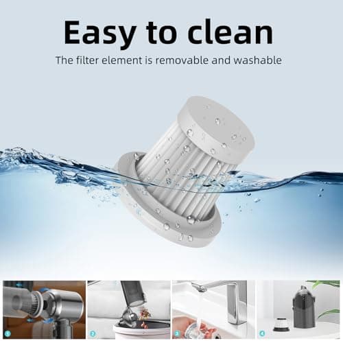 Handheld Vacuum Cleaner, 28000Pa 4 in 1 Handheld Vacuum Cordless, Brushless Motor, One-Touch Dust Removal, 3 Speeds Car Vacuum Cleaner Portable Cordless, Ideal for Office, Home, Kitchen, Car, Pet Hair 5