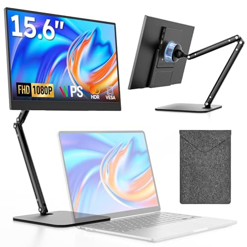 Dopesplay Portable Monitor, 15.6" FHD 1080P IPS Travel Monitor for Laptop, Foldable Stand & Carry Case Included, USB-C Screen Extender for Laptop Mac PC Phone Xbox PS4/5 Switch