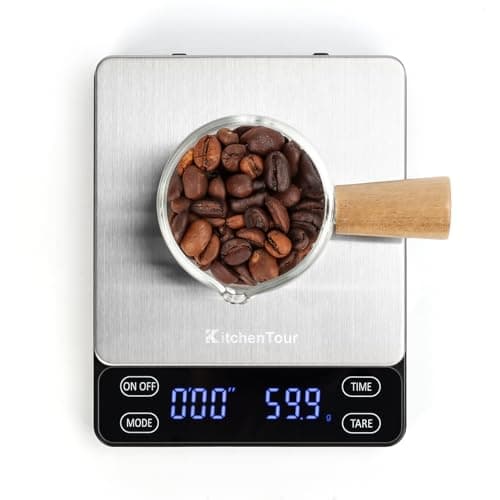 KitchenTour Nano Coffee Scale with Timer 3kg/0.1g, 3 Mode for Espresso Machine and Pour Over, High Precision Pour Over Drip Espresso Scale with Back-Lit LCD Display