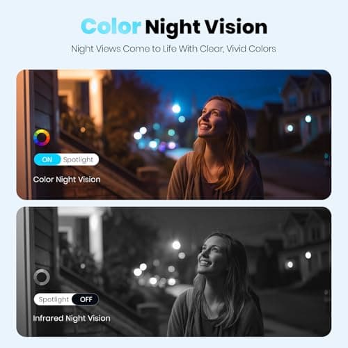 Techage Security Cameras Wireless Outdoor, 2K Battery Powered Cameras for Home Security with AI Motion Detection, 2.4G WiFi, Color Night Vision, 2-Way Talk, IP66 Waterproof, Cloud/SD Storage 2 Pack 3