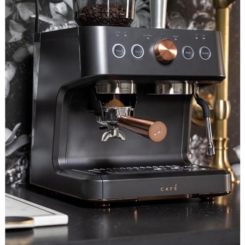Café Bellissimo Semi Automatic Espresso Machine + Milk Frother | WiFi Connected| Built-In Bean Grinder, 15-Bar Pump & 95-Ounce Water Reservoir | Matte Black, C7CESAS3RD3 8