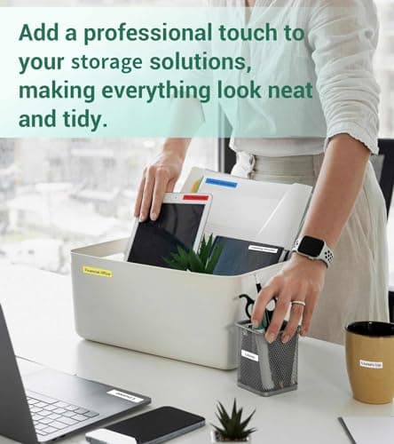 Label Maker Machine with-Tape, Label Maker Waterproof-Labels, Label Maker D210S, Labeler Machine for Classroom Teacher Kids School Items, Portable Label Makers Multiple Symbols Fonts for Home Office 7