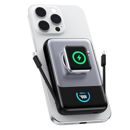 Magnetic Portable Charger 10800mAh with Built-in Cables,Qi2 Certified 15W Wireless Power Bank for Magsafe,30W PD Fast charging USB-C Travel Essential Battery Pack for iPhone 17/16/15/14/13/12 Series