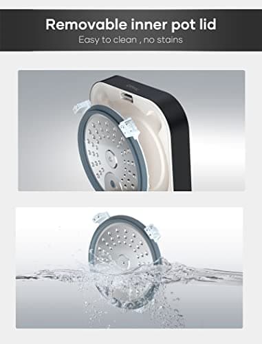 Offacy Smart Mini Rice Cooker, 3 Cups (Uncooked) Small Capacity, 24-H Delay Timer, Auto Keep Warm, Nonstick Inner Pot, for Soft White Rice, Brown Rice, Sushi, Porridge 8