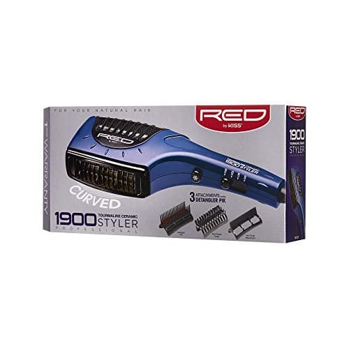 RED by KISS 1900 Ceramic Hair Styler with Detangler Pik, Professional Quick Blow Dry Comb, 3 Heat/Speed Settings, Cool Shot Button, Ideal for Curling & Straightening 7