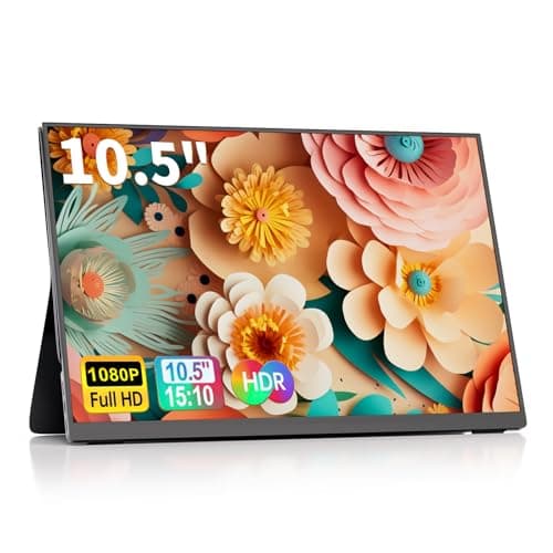 10.5''Portable Monitor for latop ,2K FHD 60HZ Laptop Monitor Screen,USB-C and HDMI Inputs, Ultra-Slim IPS Panel with HDR and Premium Smart Cover & Speakers for Laptop,PC,Phone,PS4/5,Switch,Mac,Xbox